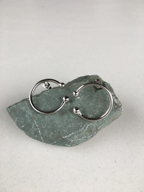 Orecchini artigianali semicerchio argento Orecchini geometrici gioielli artigianali in ottone ottone gioielli